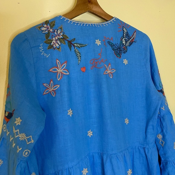 Johnny Was Blue Embroidered Dress - Picture 8 of 14